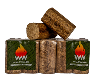 A photo of WillowWarm Briquettes Stacked